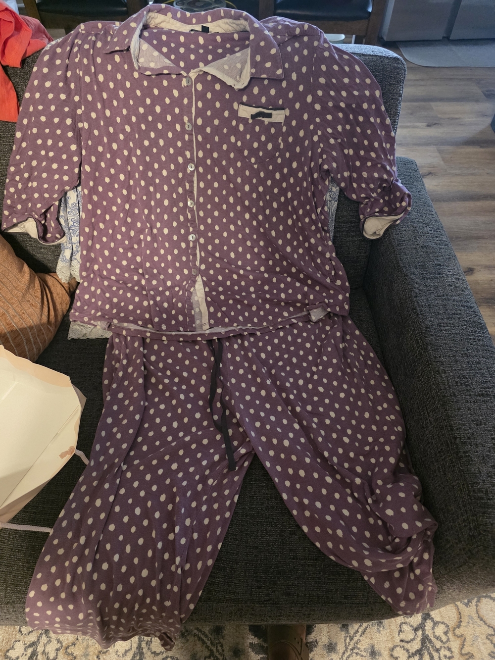 Ellen Tracy Purple Polka Dot Kids Pajama Set